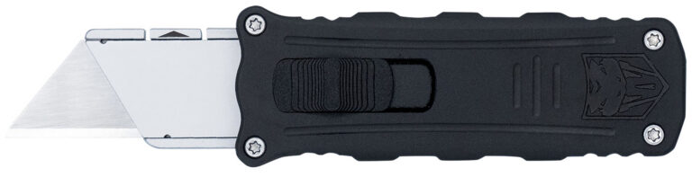 CobraTec Knives CTOTFUKSBBLK Utility OTF Aluminum Blade, 3.38" Black Anodized Aluminum Handle