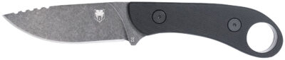 CobraTec Knives SD2DNSBLKGEN2 Skinner Gen II 3.50″ Folding Plain Stonewashed D2 Steel Blade, 4.31″ Black w/Finger Ring G10 Scales Handle