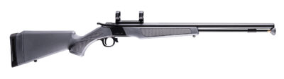 CVA PR2119M Wolf  50 Cal 24″ Blued Steel Barrel &  Steel Receiver w/Picatinny Rail, Fixed Stealth Gray Synthetic Stock