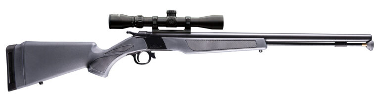 CVA PR2119SCP Wolf w/Optic 50 Cal 24" Blued Steel Barrel & Drilled & Tapped Steel Receiver, Fixed Stealth Gray Synthetic Stock, KonusShot 3-9x32mm