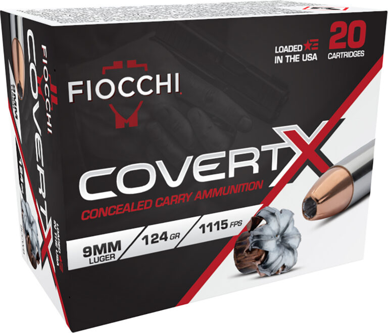 Fiocchi COVERT X 9mm Luger JHP 1115 FPS 20 Rounds Ammo