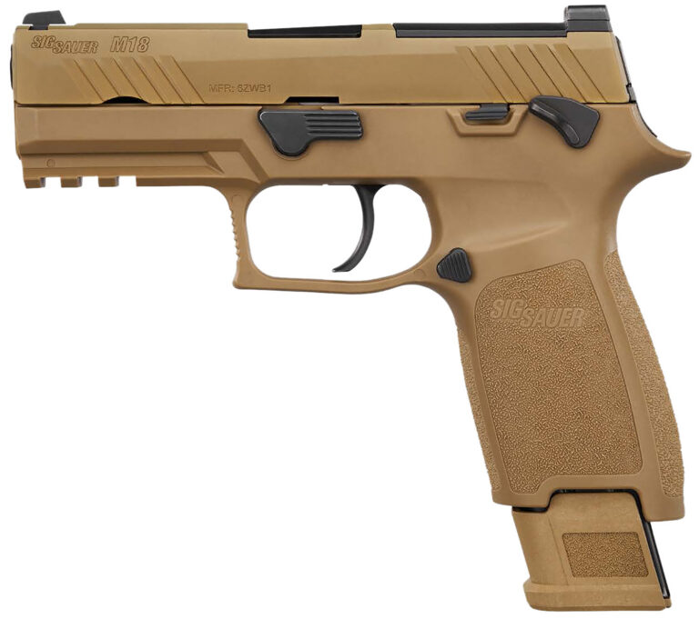 M18 9MM LUGER SEMI-AUTO HANDGUN M18 9MM LUGER 3.9'' BBL (1)17RD & (2)21RD COYOTE TAN
