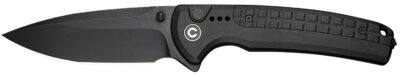 Civivi Knives C22025D-1 Sentinel Strike II 3.70″ Folding Plain Black Stonewashed Nitro-V Steel Blade, Black Textured FRN Handle