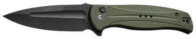 Civivi Knives C23053-2 Incindie  3.48″ Folding Spear Point Plain Black Stonewashed 14C28N Steel Blade, OD Green Textured G10 Handle