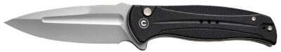 Civivi Knives C23053-3 Incindie  3.48″ Folding Spear Point Plain Stonewashed 14C28N Steel Blade, Black Textured G10 Handle