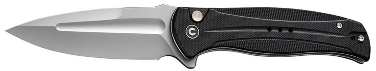 Civivi Knives C23053-3 Incindie 3.48" Folding Spear Point Plain Stonewashed 14C28N Steel Blade, Black Textured G10 Handle
