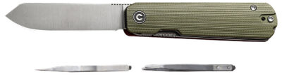 Civivi Knives C21004B-1 Sendy  2.83″ Folding Spey Point Plain Satin Nitro-V Steel Blade. Green Textured G10 Handle