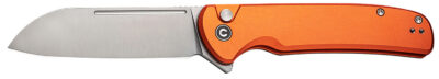 Civivi Knives C20022B-2 Chevalier II  EDC 3.47″ Folding Sheepsfoot Plain Satin 14C28N Steel Blade, Orange Aluminum Handle