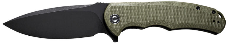 CIVIVI Knives C803F Praxis Flipper Knife 3.75" 9Cr18MoV Black Stonewashed Drop Point Blade, OD Green G10 Handles