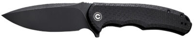 Civivi Knives C803G Praxis  3.75″ Folding Plain Black Stonewashed 9Cr18MoV SS Blade, Black Textured Micarta Handle