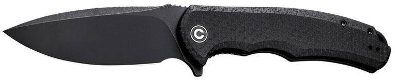 Civivi Knives C803G Praxis 3.75″ Folding Plain Black Stonewashed 9Cr18MoV SS Blade, Black Textured Micarta Handle Civivi Knives C803G Praxis 3.75″ Folding Plain Black Stonewashed 9Cr18MoV SS Blade, Black Textured Micarta Handle