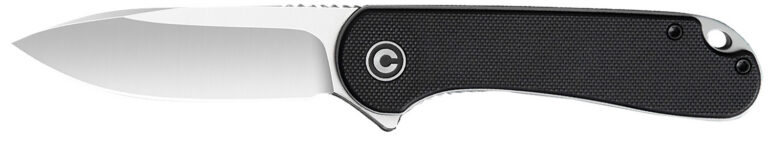 CIVIVI Knives C907A Elementum Flipper Knife 2.96" D2 Satin Blade, Black G10 Handles, Liner Lock