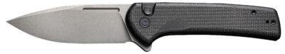 Civivi Knives C21006-1 Conspirator  3.48″ Folding Plain Gray Stonewashed Nitro-V Steel Blade, Black Textured Micarta Handle