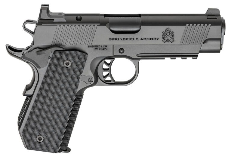 SPRINGFIELD 1911 45 ACP 4.25'' TRP AOS W/CARRY CUT&LIGHT RAIL (3) 7 BLACK