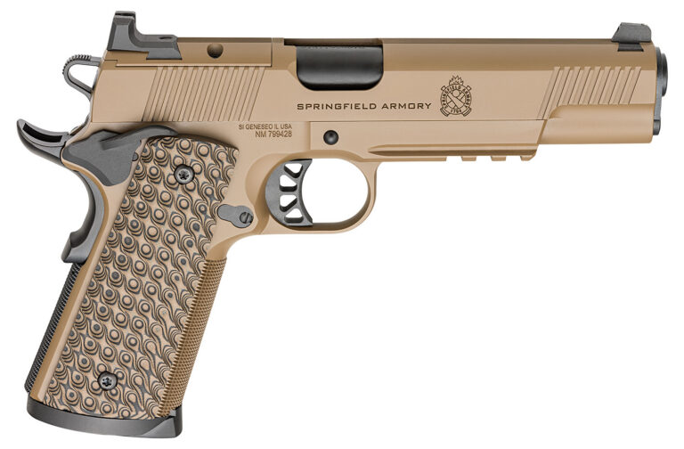 SPRINGFIELD 1911 45 ACP 5'' TRP AOS W/LIGHT RAIL (3) 8RND COYOTE