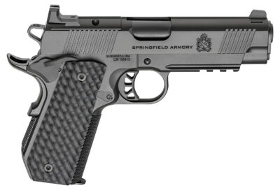 SPRINGFIELD ARMORY 1911 TRP AOS PISTOL 9 MM 4.25IN BARREL BLACK WITH CARRY CUT AND LIGHT RAIL 3X9RD PC9127LR-CCAOS