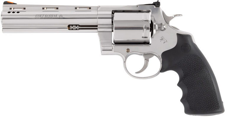 Colt Mfg KODIAKSP6RTS Kodiak  44 Mag 6 Shot 6" Stainless Steel Vent Rib Barrel, Cylinder & Frame, Exposed Hammer