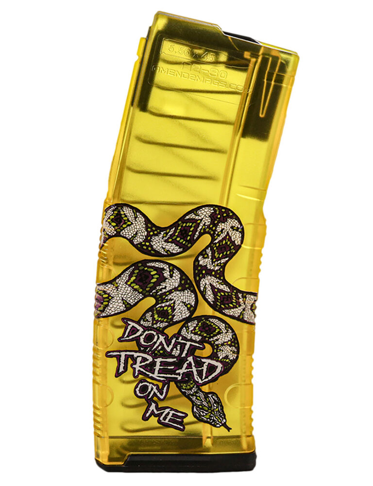 Amend2 AR-15 5.56x45/223 Rem Mod C Don't Tread on Me Trans Yellow 30 Rd Mag