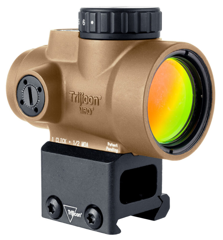 Trijicon 2200328 MRO SD Coyote Tan 1x25mm 2 MOA Red Dot Reticle Lower 1/3 Co-Witness Mount
