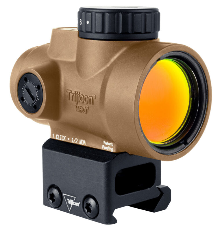 Trijicon 2200348 MRO SD Coyote Tan 1x25mm 2 MOA Green Dot Reticle Full Co-Witness Mount