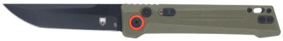 CobraTec Knives CTIFRODG Inferno  3.50″ OTF Tanto Plain Black TiCN D2 Steel Blade, 4.75″ OD Green Textured Handle