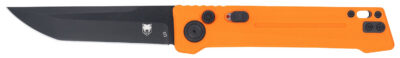 CobraTec Knives CTIFRORG Inferno  3.50″ OTF Tanto Plain Black TiCN D2 Steel Blade, 4.75″ Blaze Orange Textured Handle
