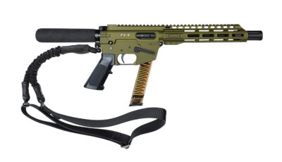 FREEDOM ORDNANCE FX9P10T-ODG FX9  9mm Luger 31+1 10″ Black Nitride Stainless Steel Barrel, M-LOK Handguard, Black Anodized Aluminum Picatinny Rail Receiver, OD Green Pistol Tube, AR15 Grip, Right Hand