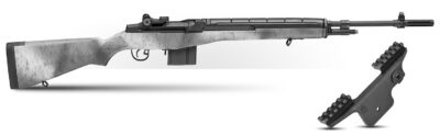 Springfield Armory  M1A Standard Issue Gear Up Pkg 308 Win/7.62x51mm 10+1 22″ Black Carbon Steel Barrel, Black Parkerized Stainless Steel Receiver, Fixed Synthetic Stock