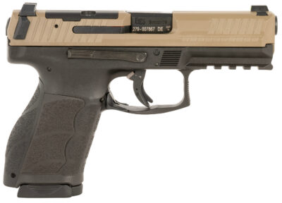 HK 81001194 VP9A1 K Compact 9mm Luger 15+1 4.09″ Black Flat Dark Earth Steel Optic Ready/Serrated Slide, Brown Polymer Frame w/Picatinny Rail, Interchangeable Backstrap Grip, Ambidextrous