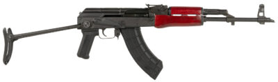 Century Arms RI3321RN WASR-10  7.62x39mm 30+1 16.25″ Black Romanian AK Barrel, Black Underfolding Stock, Red AKM Pattern Furniture
