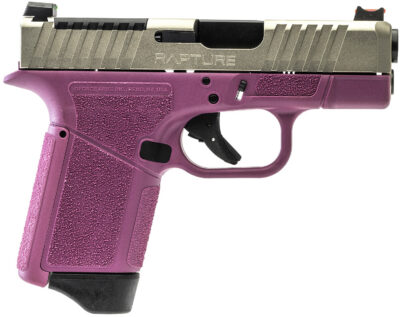Gforce Arms GF932512PIN Rapture  Sub-Compact Frame 9mm Luger 12+1 3.25″ Black Steel Barrel, Nickel Steel Optic Cut/Serrated Slide, Pink Cerakote Polymer Frame, Shield RMSc/RMR Footprint