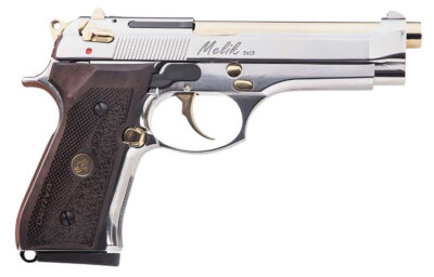 Derya Firearms 10L.MELIK9.NG.TR Melik  9mm Luger 10+1 4.90″ Gold TiN Steel Barrel, Black Melonite Serrated Steel Slide,  Black Aluminum Frame, Black Polymer Grip
