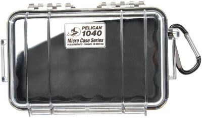 Pelican 1040025100 Micro Case  Black/Clear Polycarbonate 7.50″ Long