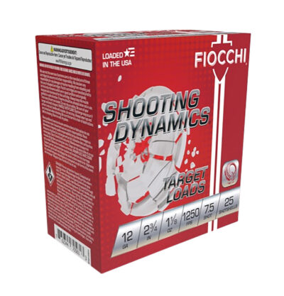 SHOOTING DYNAMICS 12 GAUGE 2-3/4” #8 SHOT SHOTGUN AMMO SHOOTING DYNAMICS 12 GAUGE 2-3/4” 1-1/8OZ #7.5 SHOT 25/BOX
