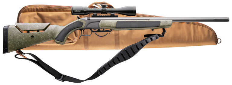 CVA PR3232NSCP Accura MR-X 45 Cal 26" Tungsten Cerakote Fluted Threaded Barrel, Drilled & Tapped Receiver, Adjustable Black/Gray Webbing Synthetic Stock, KonusPro 309x40mm IR w/BDC, Soft Rifle Case