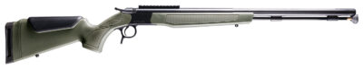 CVA PR2048NM Optima  50 Cal 26″ Black Nitride Fluted Barrel, 0 MOA Picatinny Rail, Black Steel Receiver, Fixed OD Green Synthetic Stock