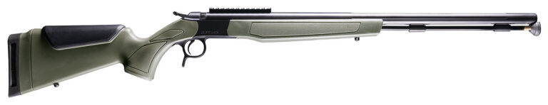CVA PR2048NM Optima 50 Cal 26" Black Nitride Fluted Barrel, 0 MOA Picatinny Rail, Black Steel Receiver, Fixed OD Green Synthetic Stock