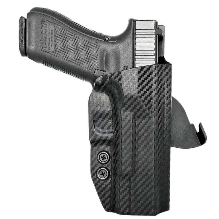 Rounded Gear GLK172231CFRHOWBPDL Paddle Holster OWB Black Carbon Fiber Kydex Fits Glock 17 Right Hand