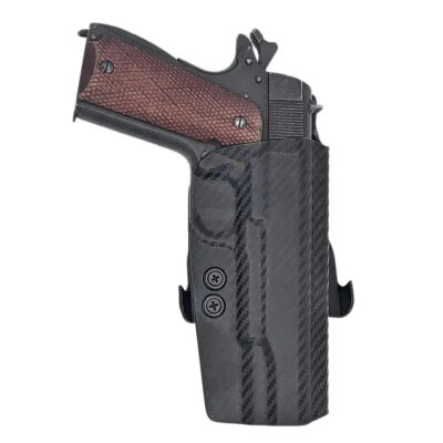 Rounded Gear CEX19115NRCFRHOWBPDL  Paddle Holster OWB Black Carbon Fiber Kydex Fits 1911 5″ Right Hand