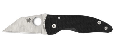 Spyderco C264CFP MicroJimbo  2.45″ Folding Wharncliffe Plain Satin CPM S90V Blade, Black Textured Carbon Fiber Handle