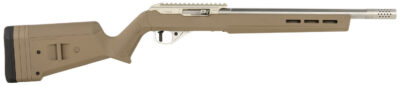 True Precision Inc TP1022FDE3SS TP/22  22 LR 16″ Match Grade Barrel, Clear Coat Silver Anodized  Aluminum Receiver w/Picatinny Rail, M-LOK Forend, Flat Dark Earth Magpul Hunter X-22 Polymer Stock