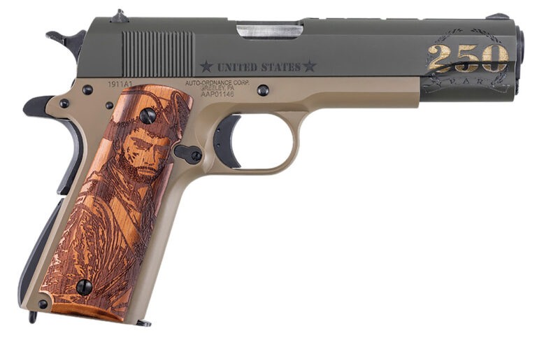 AUTO 1911 ARMY 250TH ANNIVERSARY SALUTE TO SERVICE SERIES 45ACP 5IN BARREL 7RD ODG /TAN ENGRAVED IMAGES ON HW GRIPS  1911BKOC15