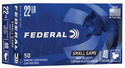 FEDERAL 22 LR HV 40GR COPPER PLATED SOLID GAME-SHOK AMMO 50RD