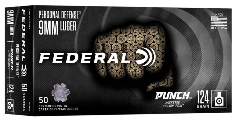 FEDERAL Personal Defense Punch 9MM LUGER 124GR JHP 50 ROUNDS