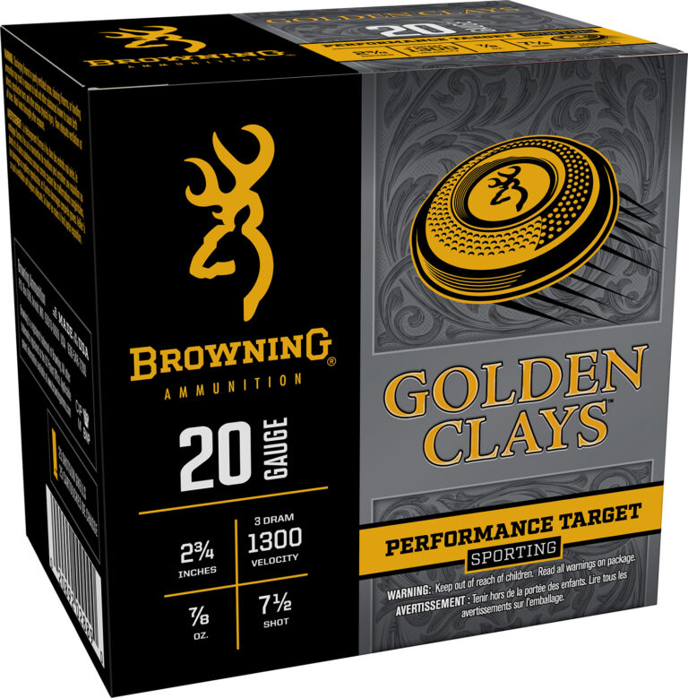 Browning Ammo BGC207 Golden Clays  20Gauge 2.75″ 7/8oz 7.5Shot 25 Per Box/10 Case