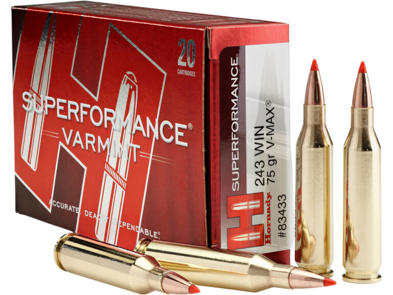 SUPERPERFORMANCE® VARMINT 243 WSSM V-MAX POLYMER TIP RIFLE AMMO SUPERPERFORMANCE VARMINT .243 WSSM 75GR V-MAX PT 20/BOX