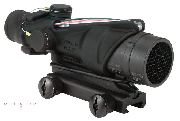 Trijicon 100230 ACOG Black Hardcoat Anodized 4x32mm Illuminated Red Chevron Reticle