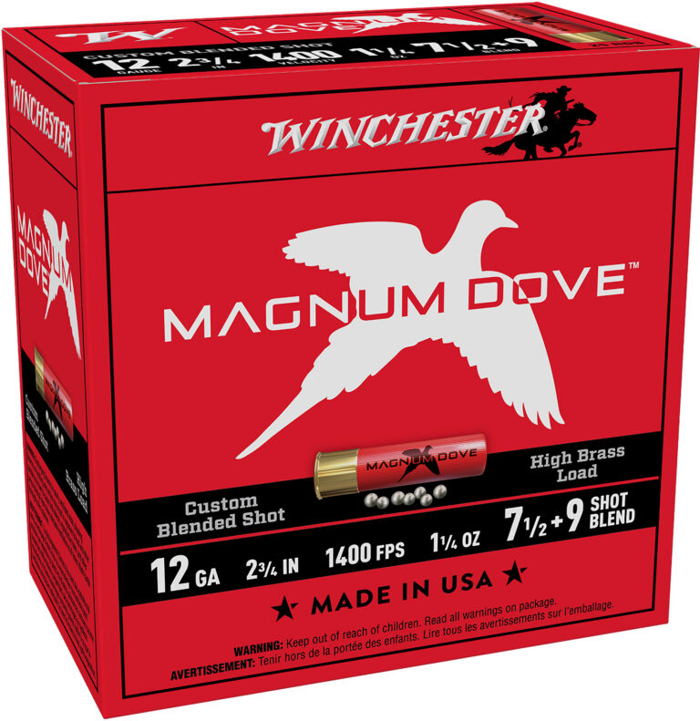 MAGNUM DOVE 12 GAUGE 2-3/4'' #7.5 & #9 SHOT SHOTGUN AMMO MAGNUM DOVE 12 GAUGE 2-3/4'' 1-1/4OZ #7.5 & 9 SHOT 25/BOX