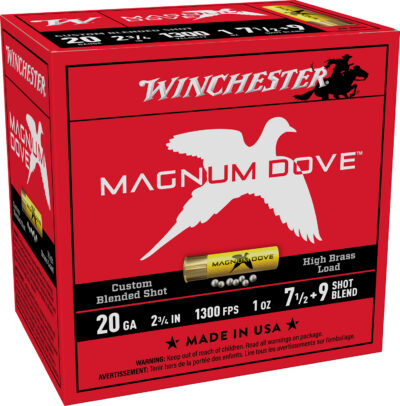 MAGNUM DOVE 20 GAUGE 2-3/4” #7.5 & #9 SHOT SHOTGUN AMMO MAGNUM DOVE 20 GAUGE 2-3/4” 1OZ #7.5 & 9 SHOT 25/BOX