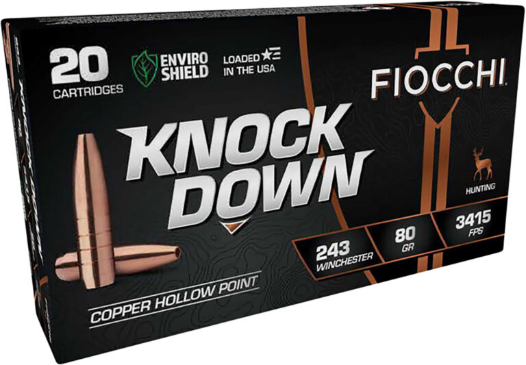 Fiocchi 243BHC Knock Down 243Win 80gr Copper Hollow Point 20 Per Box/10 Case